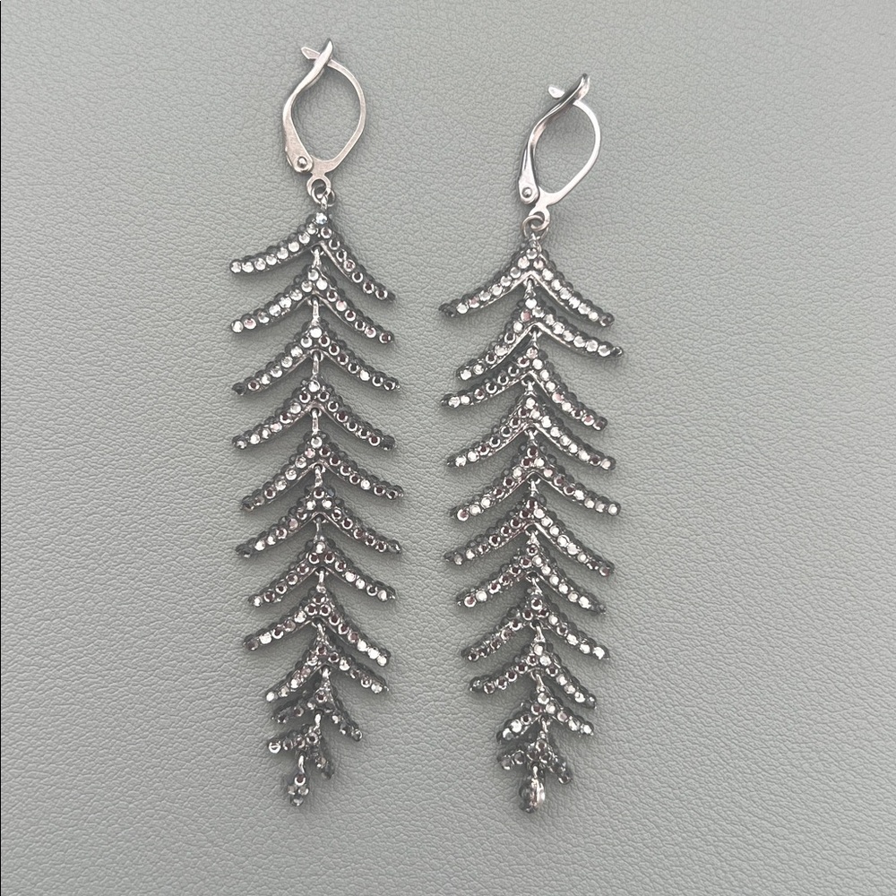 Pave Feather Earrings